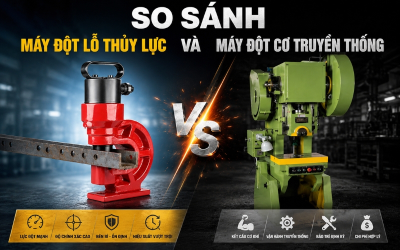 So sánh máy đột lỗ thủy lực và máy đột cơ truyền thống