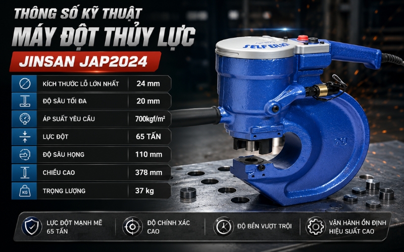 Thông số của máy đột thủy lực Jinsan JAP2024