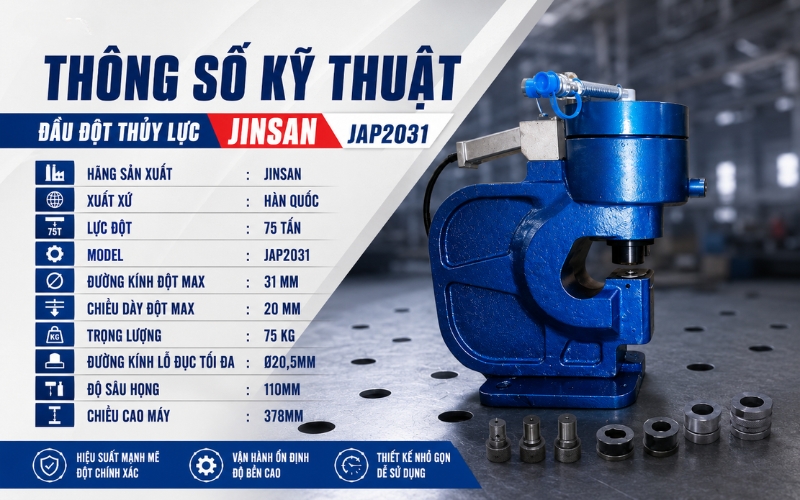 Thông số của Đầu đột thủy lực Jinsan JAP2031
