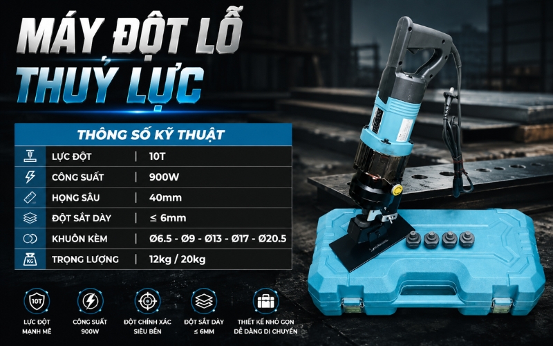 Thông số kỹ thuật máy đột lỗ thuỷ lực MHP20B