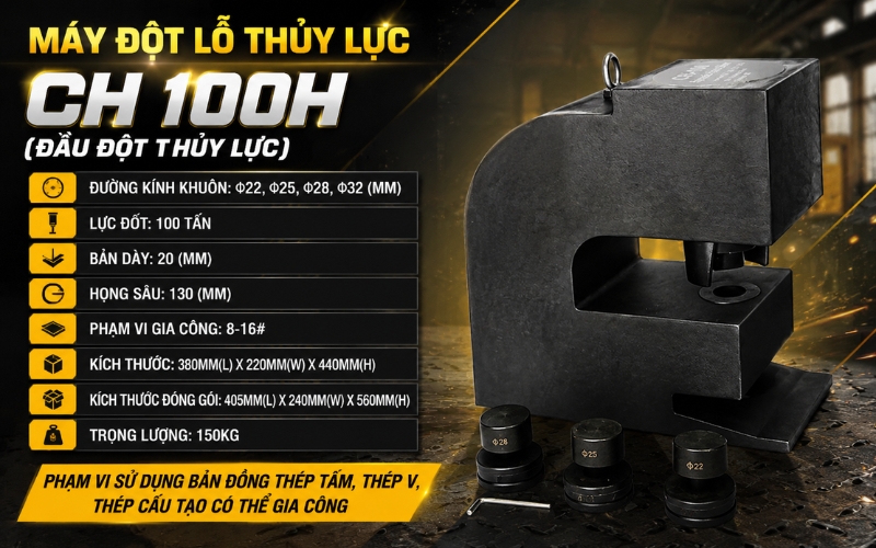 Thông số kỹ của máy đột thủy lực CH100H