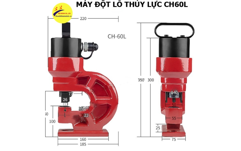 Thông số của Máy đột lỗ thủy lực CH60L