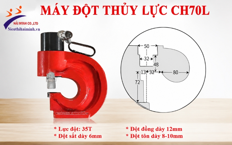 Thông số máy đột lỗ thủy lực cầm tay SH-70