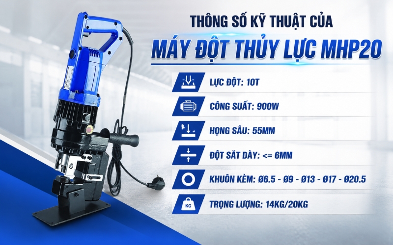 Thông số kỹ thuật của máy đột thủy lực MHP20