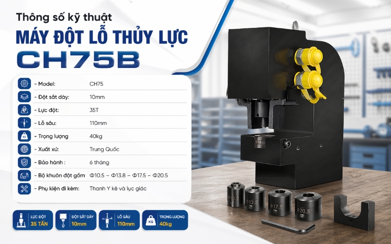 Thông số của Máy đột thủy lực CH75B