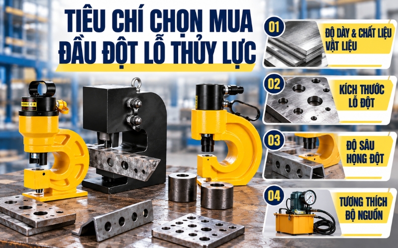 Tiêu chí chọn đầu đột lỗ cho máy đột