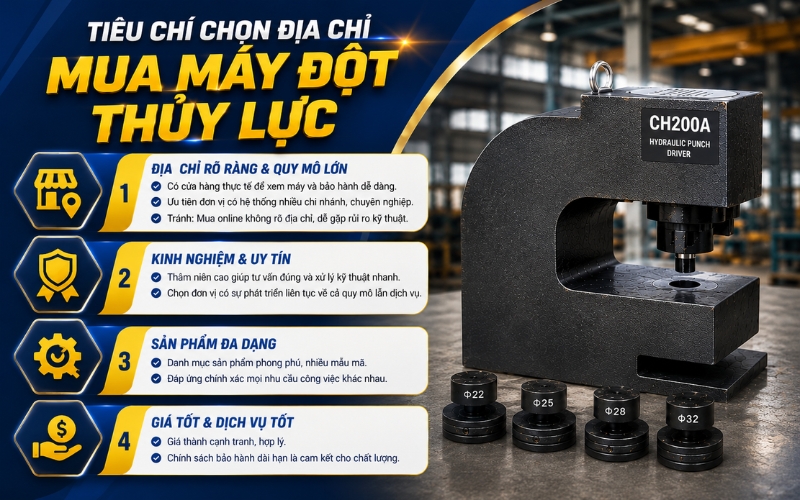 Tiêu chí chọn địa chỉ mua máy đột thủy lực