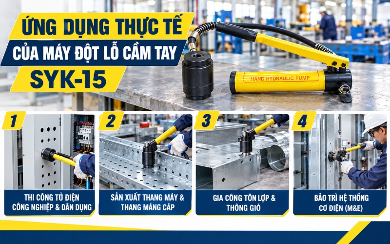 Ứng dụng thực tế của máy đục lỗ cầm tay SYK15