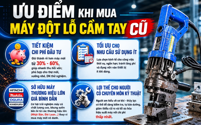Ưu điểm khi mua máy đột lỗ cầm tay cũ