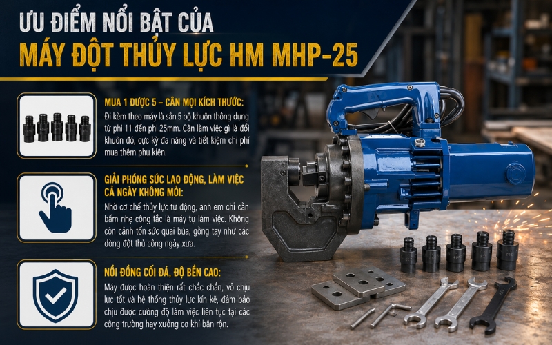 Ưu điểm nổi bật của máy đột thủy lực HM MHP-25