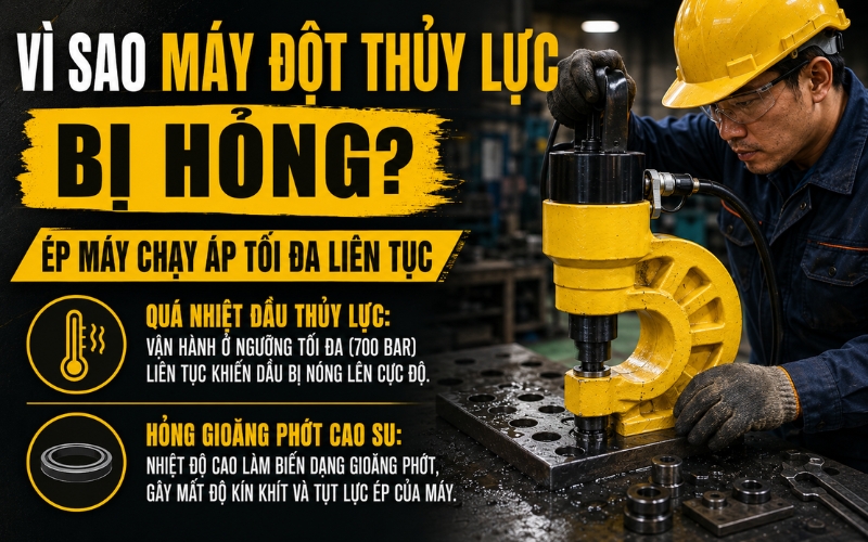 Vận hành máy đột lỗ thủy lực sai cách