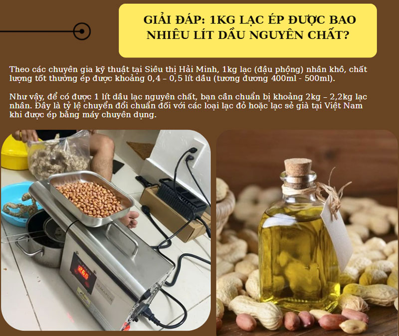 1kg lạc ép được bao nhiêu lít dầu? Bí quyết ép dầu hiệu quả