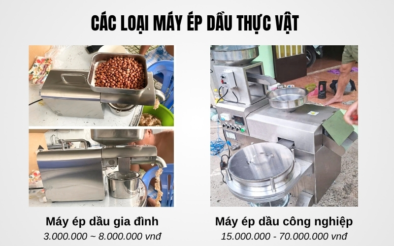 Các loại máy ép dầu thực vật