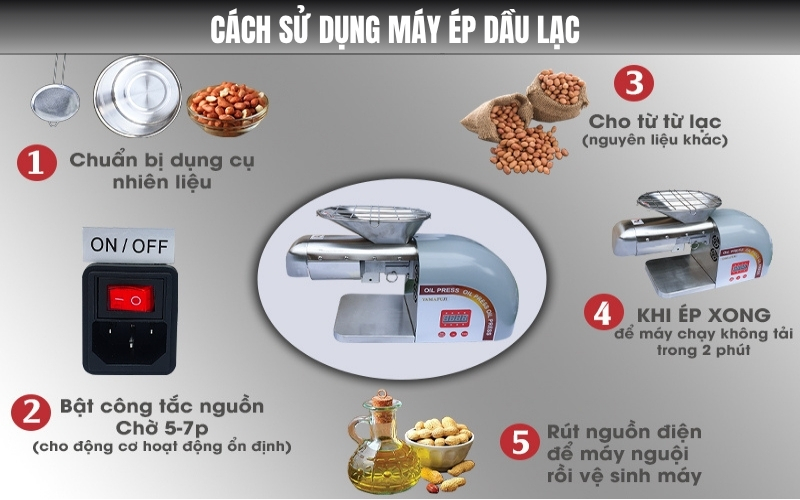 Hướng dẫn ép dầu lạc tại nhà bằng máy ép dầu thực vật