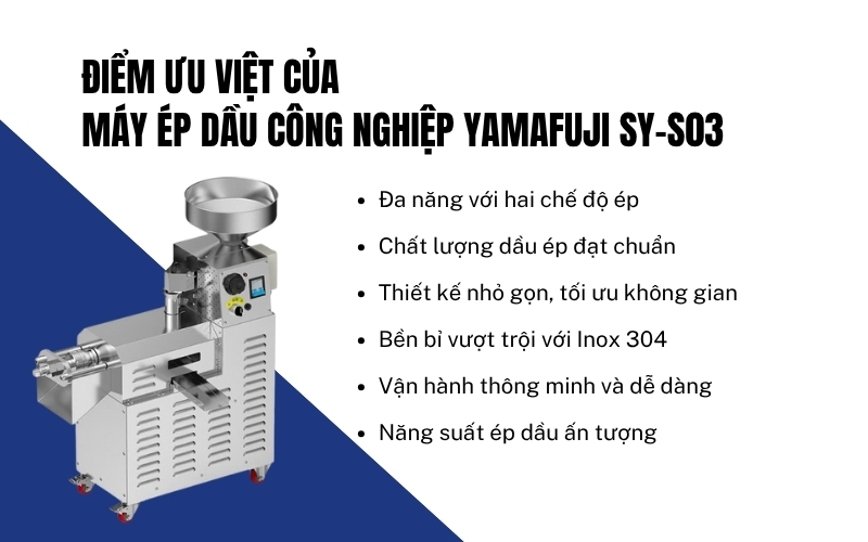 Điểm ưu việt của máy ép dầu lạc Yamafuji SY-S03