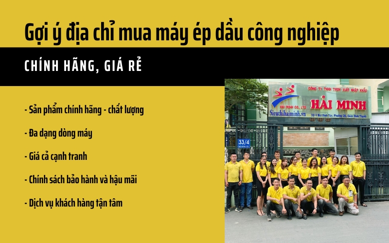Hải Minh - Địa chỉ mua máy ép dầu công nghiệp chính hãng, giá rẻ