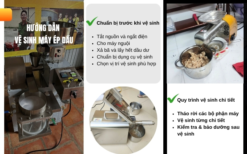 Hướng dẫn vệ sinh máy ép dầu