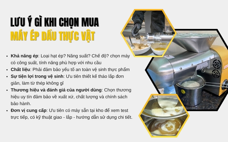 Lưu ý gì khi chọn mua máy ép dầu thực vật