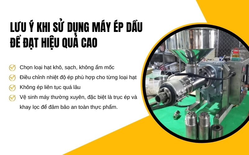 Lưu ý khi sử dụng máy ép dầu để đạt hiệu quả cao