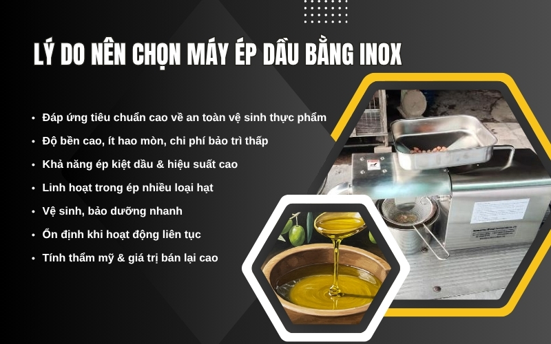 Lý do nên chọn máy ép dầu bằng inox
