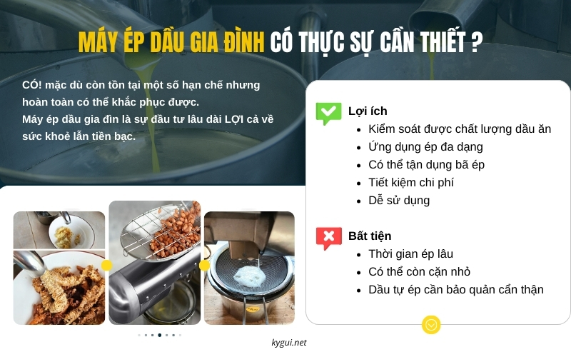 Lợi ích bất ngờ khi đầu tư máy ép dầu gia đình