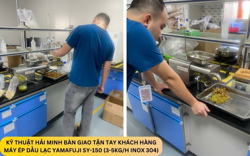 Máy ép dầu lạc Yamafuji SY-150 (3-5kg/h inox 304)