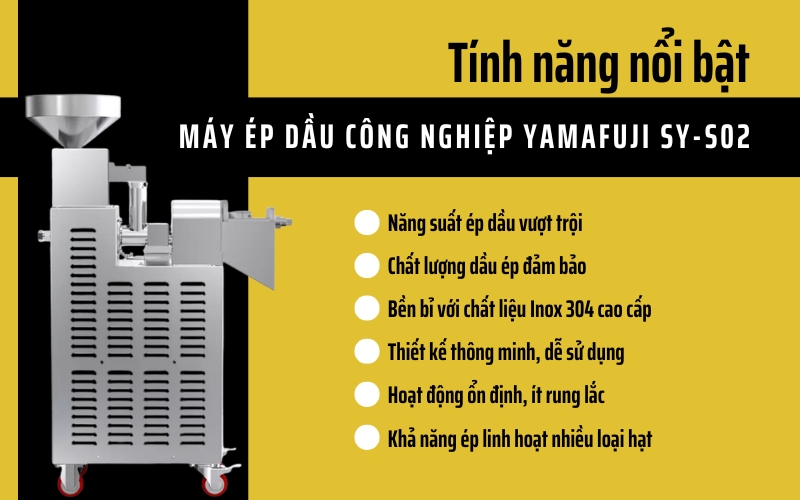 Tính năng nổi bật của máy ép dầu lạc Yamafuji SY-S02