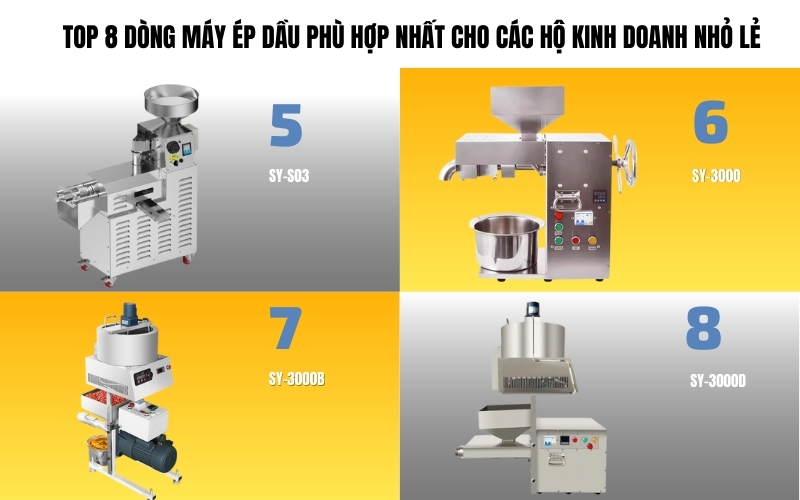 Top 8 dòng máy ép dầu phù hợp nhất cho các hộ kinh doanh nhỏ lẻ