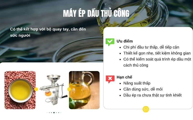 Ưu nhược điểm của máy ép dầu thủ công