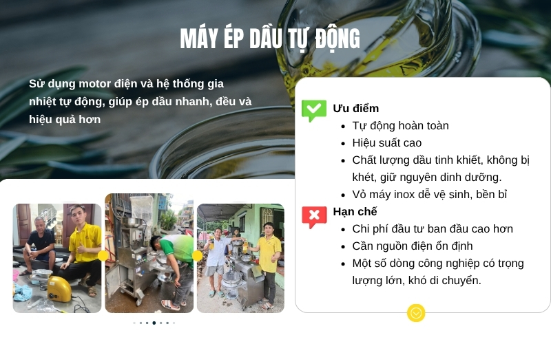 Ưu nhược điểm của máy ép dầu tự động