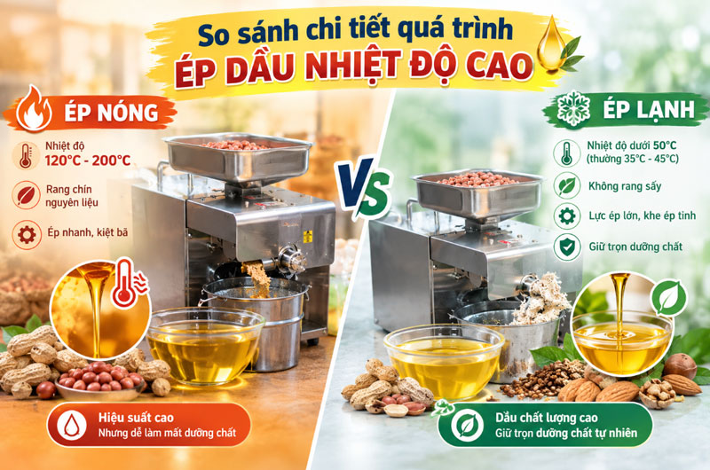 Ép dầu ở nhiệt độ cao có làm mất dưỡng chất không?