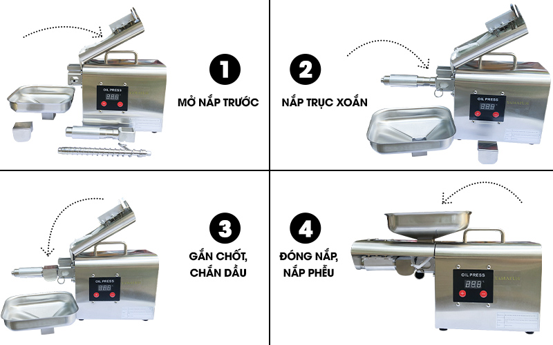 lắp đặt Máy ép dầu gia đình Yamafuji WK-898