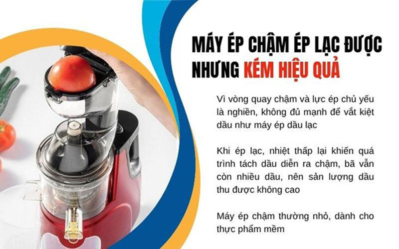 Máy ép chậm có ép được dầu lạc không?