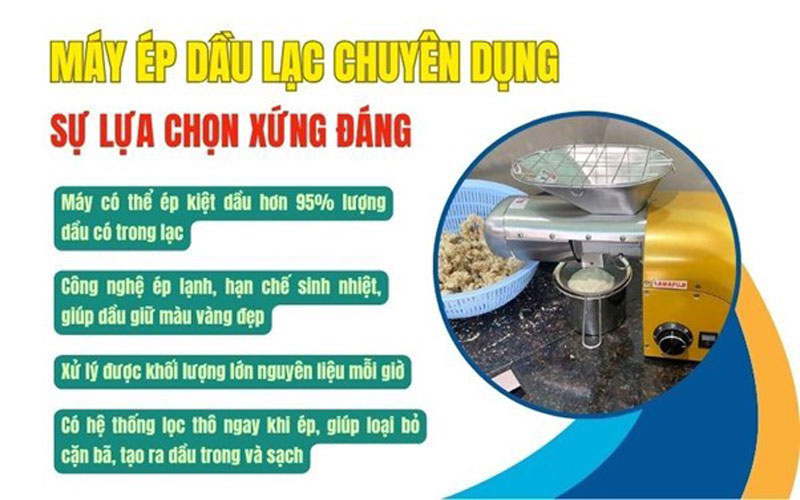Máy ép dầu lạc chuyên dụng - Sự lựa chọn hiệu quả