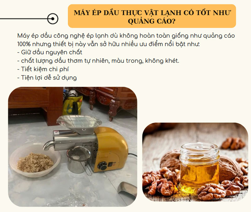 Máy ép dầu lạnh có thực sự tốt như lời quảng cáo?