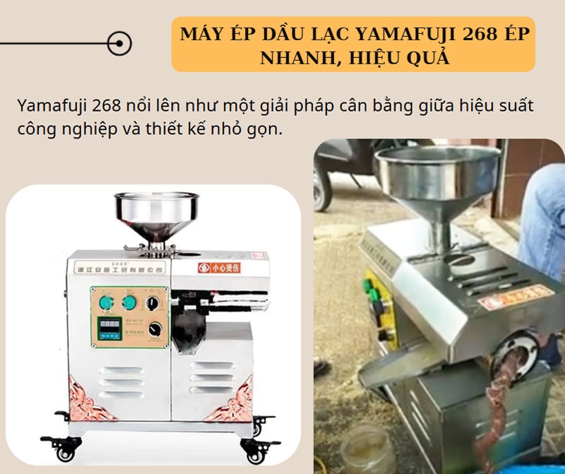 Máy ép dầu thực vật Yamafuji 268 ép nhanh, hiệu quả