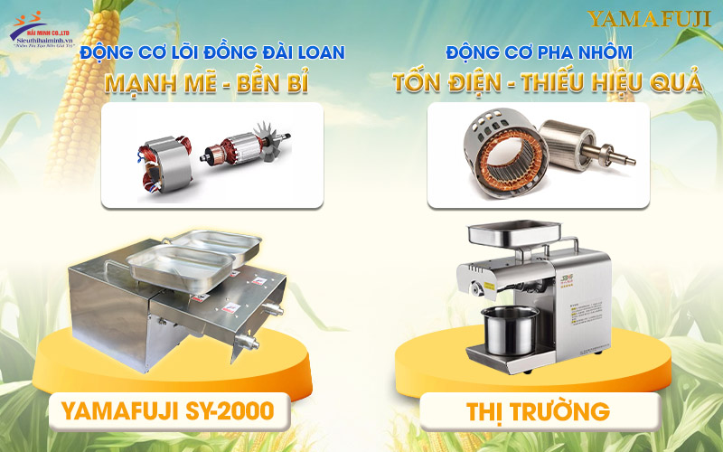 so sánh động cơ lõi đồng Máy ép dầu Yamafuji SY-2000