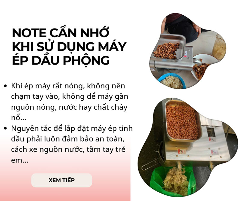 Thao tác sử dụng máy ép dầu lạc vừng mè chi tiết
