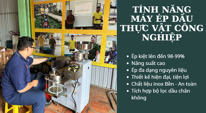Tính năng nổi bật của máy ép dầu thực vật công nghiệp