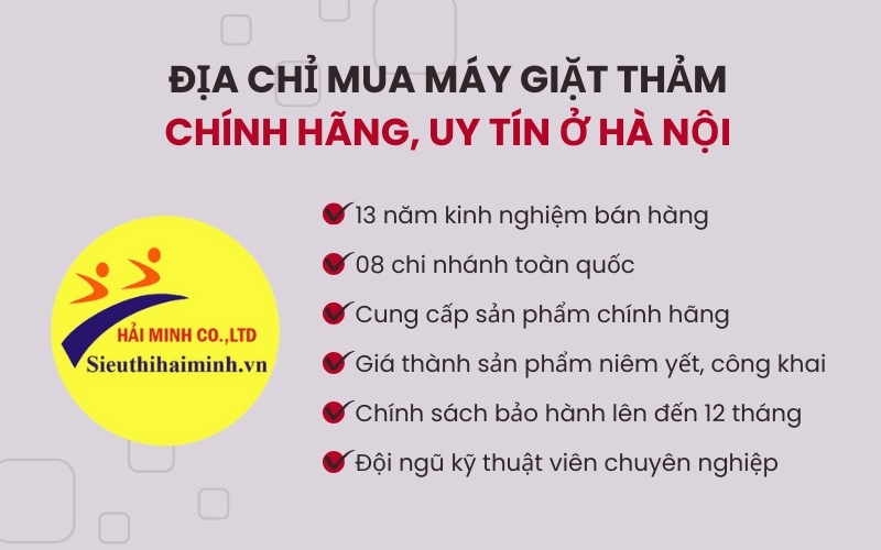 Địa chỉ mua máy giặt thảm chính hãng, uy tín ở Hà Nội