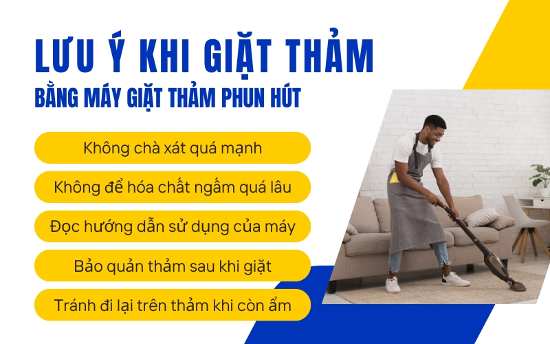 Lưu ý khi giặt thảm bằng máy giặt thảm phun hút