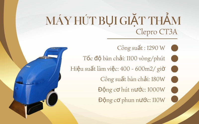 Máy hút bụi giặt thảm Clepro CT3A