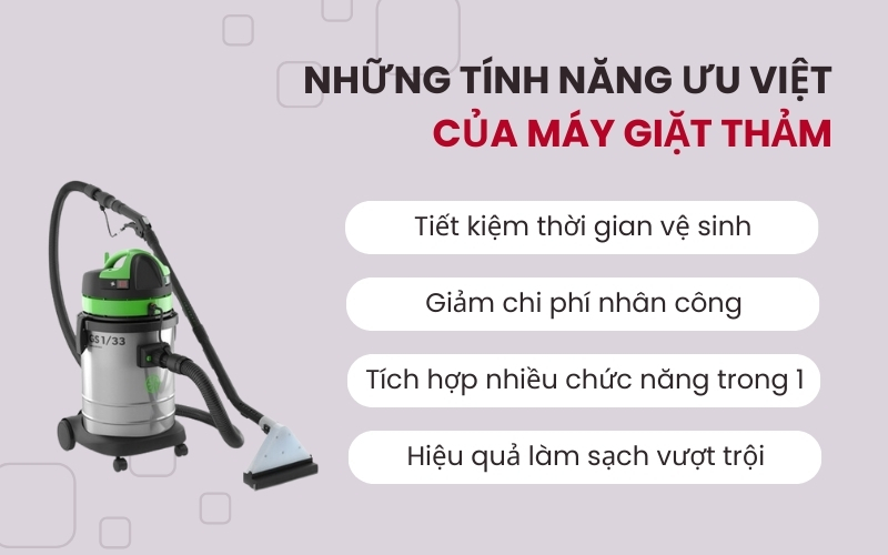 Những tính năng ưu việt của máy giặt thảm