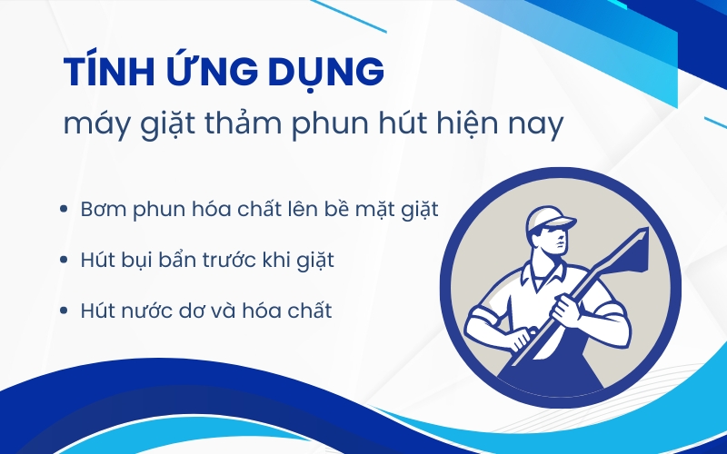 Tính ứng dụng của máy giặt thảm phun hút hiện nay