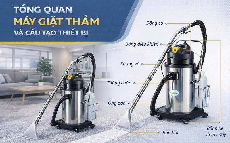 Tổng quan về máy phun hút giặt thảm
