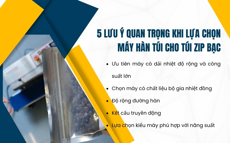 5 Lưu ý quan trọng khi lựa chọn máy hàn túi cho túi zip bạc