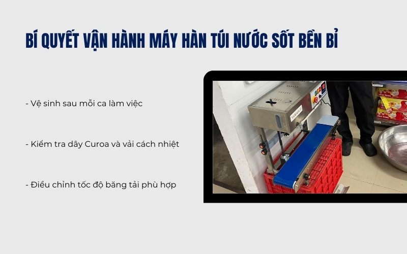 Bí quyết vận hành máy hàn miệng túi nước sốt bền bỉ