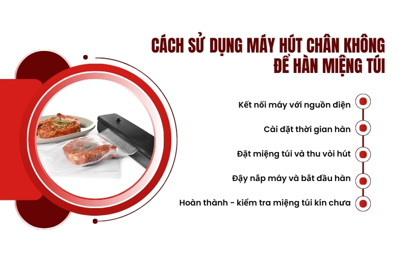 Cách sử dụng máy hút chân không để hàn miệng túi