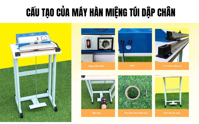 Cấu tạo của máy hàn miệng túi dập chân