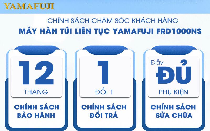 Chính sách bảo hành của máy hàn miệng túi FRD-1000NS